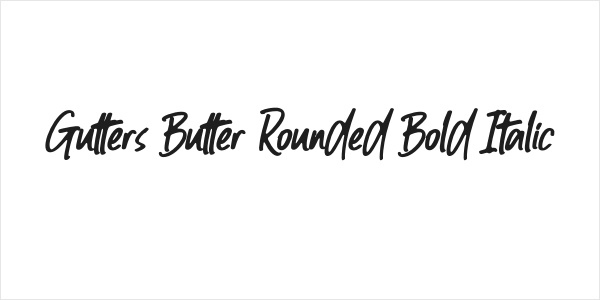 Gutters Butter Rounded Bold Italic Logo