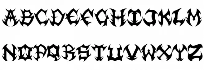 Guttural خط أحرف كبيرة