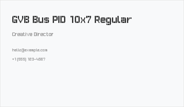 GVB Bus PID 10x7 Regular Business Card