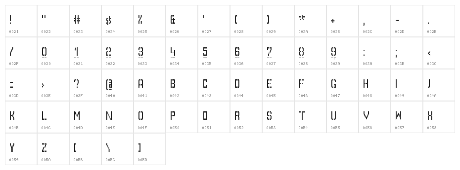 GVB Bus Pid Regular Character Map