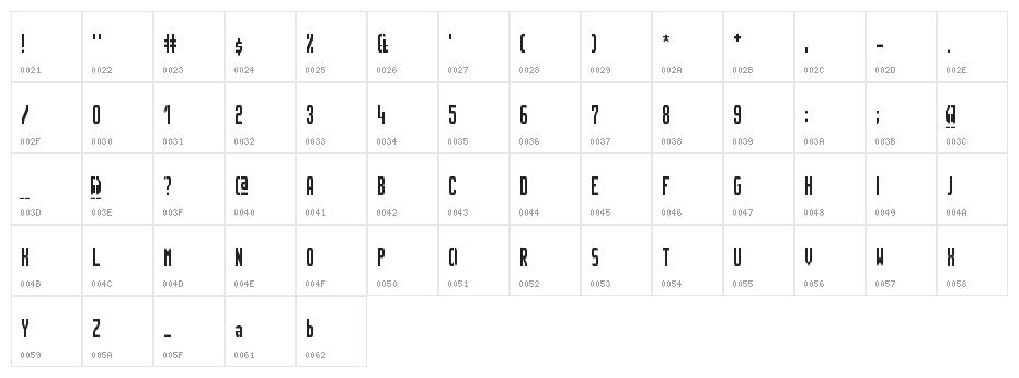 GVB metro pid Regular Character Map