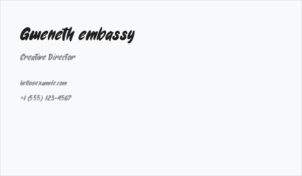 Gweneth embassy Business Card