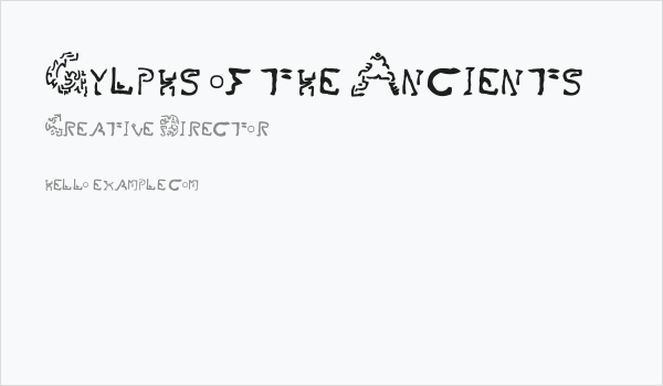 Gylphs of the Ancients Business Card