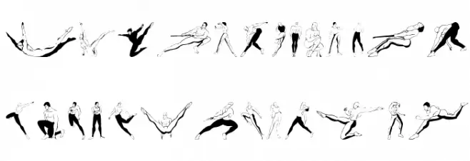 Gymnastics Schriftart Groß