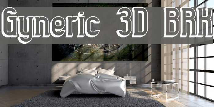 Gyneric 3D BRK Font examples