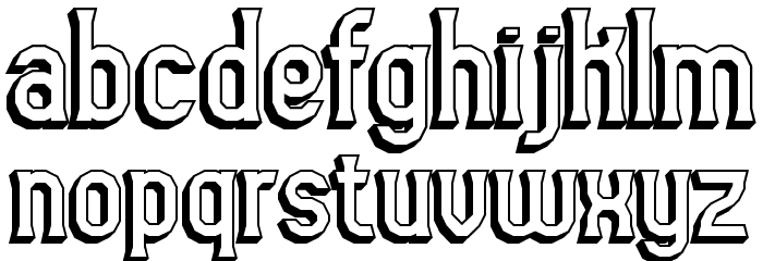 Gyneric 3D BRK Font LOWERCASE