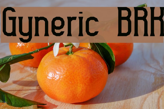 Gyneric BRK Font examples