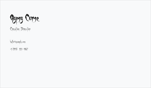 Gypsy Curse Business Card