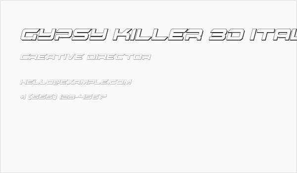 Gypsy Killer 3D Italic Business Card
