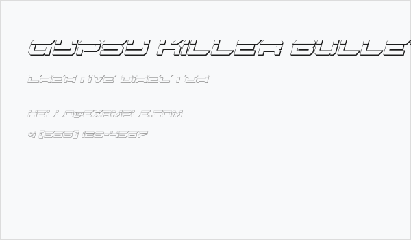 Gypsy Killer Bullet Italic Business Card
