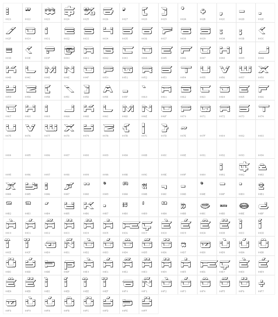 Gypsy Killer Bullet Regular Character Map