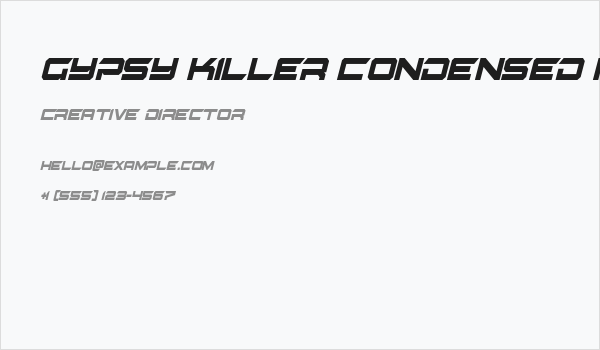 Gypsy Killer Condensed Italic Business Card