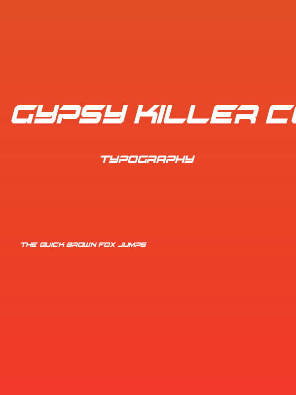 Gypsy Killer Condensed Italic Poster