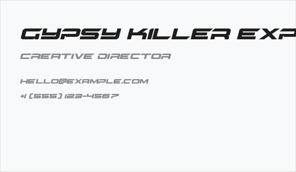 Gypsy Killer Expanded Italic Business Card