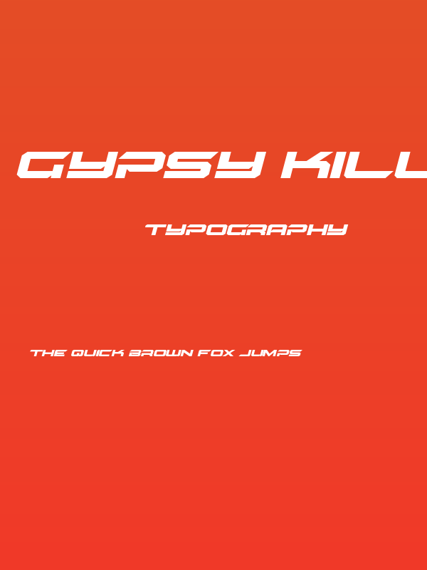 Gypsy Killer Expanded Italic Poster