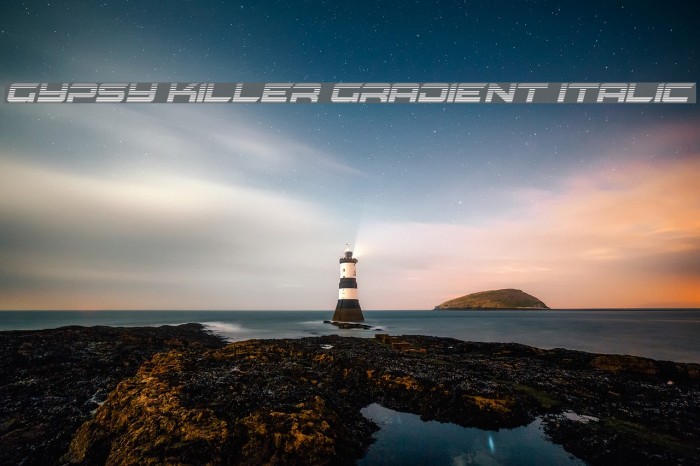 Gypsy Killer Gradient Italic Font examples