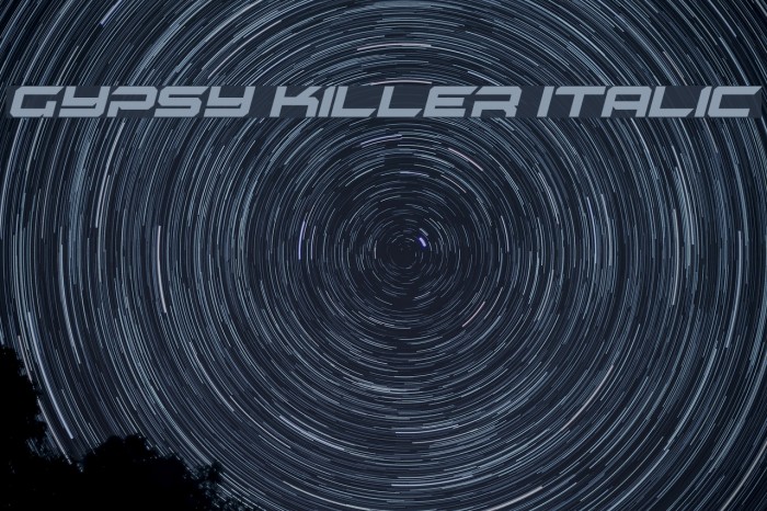 Gypsy Killer Italic Font examples