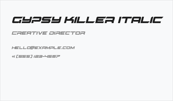 Gypsy Killer Italic Business Card