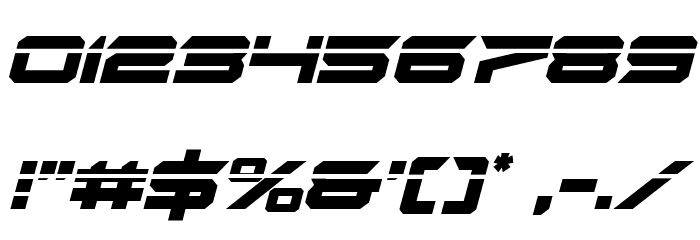 Gypsy Killer Laser Italic Font OTHER CHARS