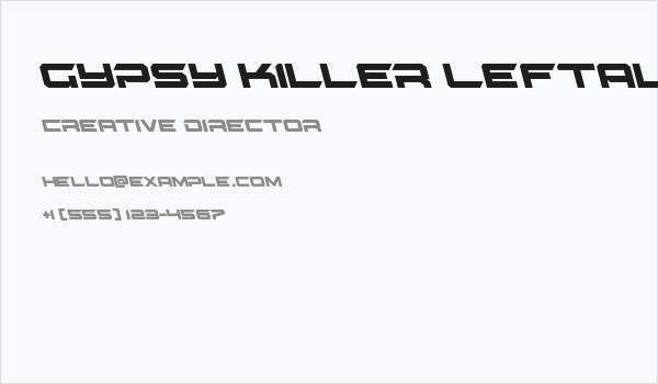Gypsy Killer Leftalic Business Card