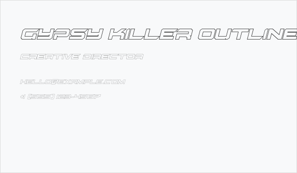 Gypsy Killer Outline Italic Business Card