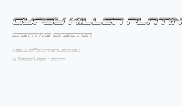 Gypsy Killer Platinum Italic Business Card