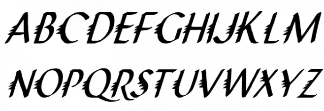 Gypsy Road Condensed Italic フォント 大文字