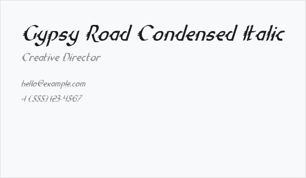 Gypsy Road Condensed Italic Business Card