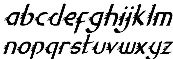 Gypsy Road Condensed Italic Шрифта строчной