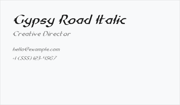 Gypsy Road Italic Business Card