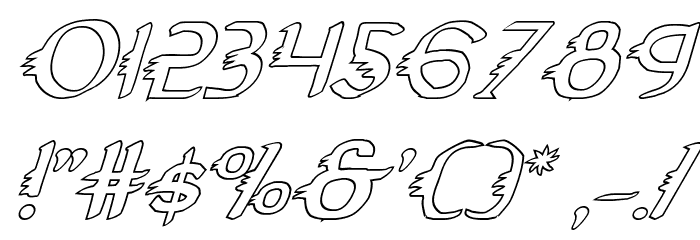 Gypsy Road Outline Italic Font OTHER CHARS