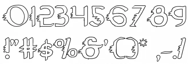 Gypsy Road Outline Font OTHER CHARS