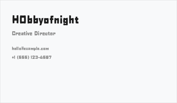 H0bbyofnight Business Card