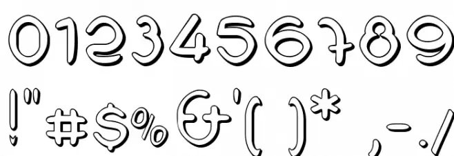 H2O Shadow Font OTHER CHARS