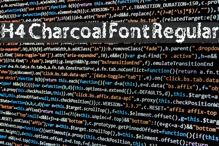 H4 Charcoal Font Regular Font examples