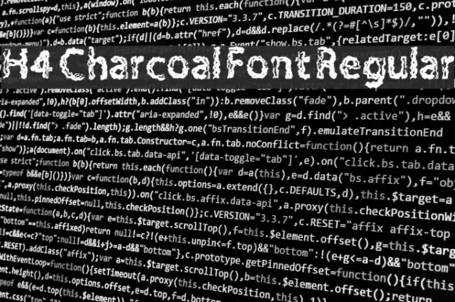 H4 Charcoal Font Regular Шрифта examples