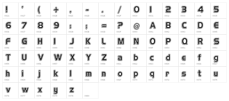 H4 Vintage Retro Regular Character Map