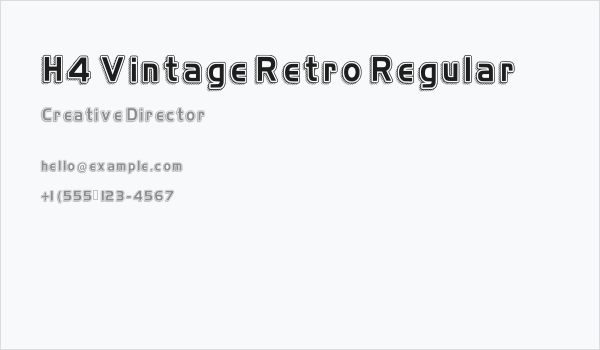 H4 Vintage Retro Regular Business Card