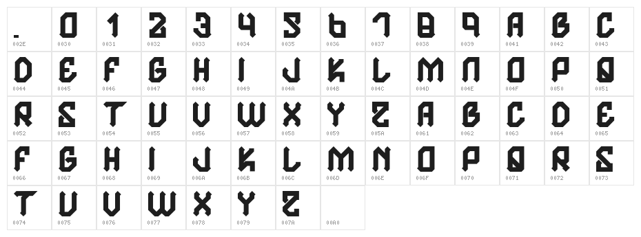 H74 Cairissian Character Map