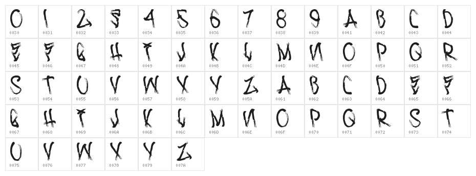 H74 Corpse Smudge Character Map