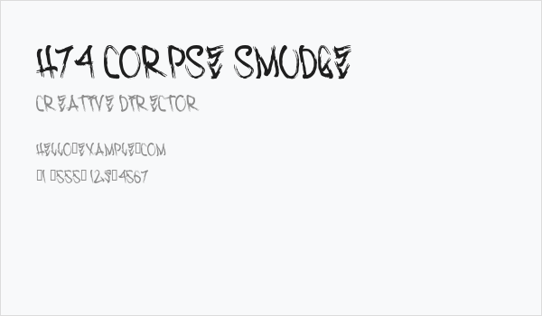 H74 Corpse Smudge Business Card