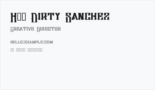 H74 Dirty Sanchez Business Card