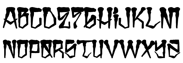 H74 East Zombie High Schriftart Kleinbuchstaben