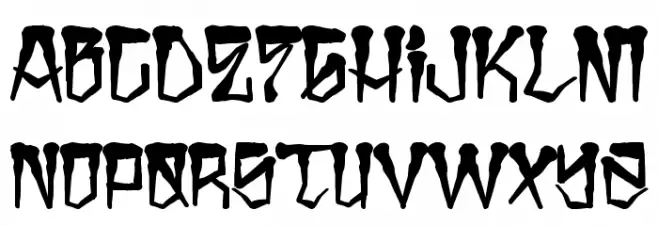 H74 East Zombie High フォント 小文字