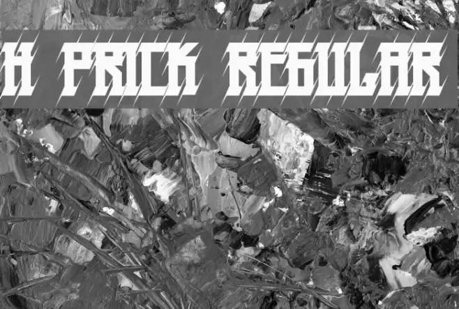 H74 Prick Regular Font examples