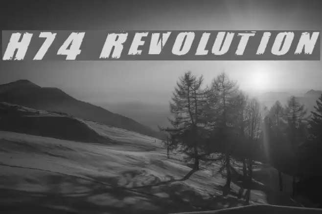 H74 Revolution Шрифта examples