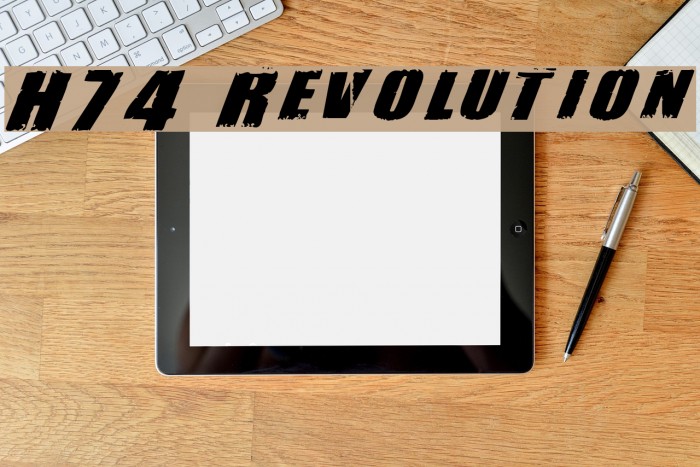 H74 Revolution Шрифта examples