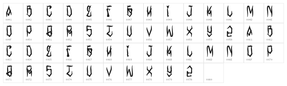 H74 Riverside Bold Character Map