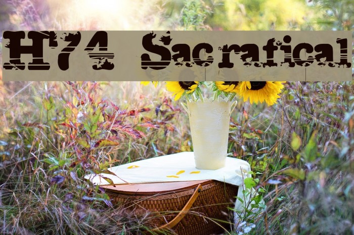 H74 Sacrafical Font examples