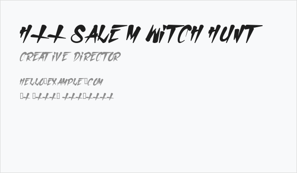 H74 Salem Witch Hunt Business Card